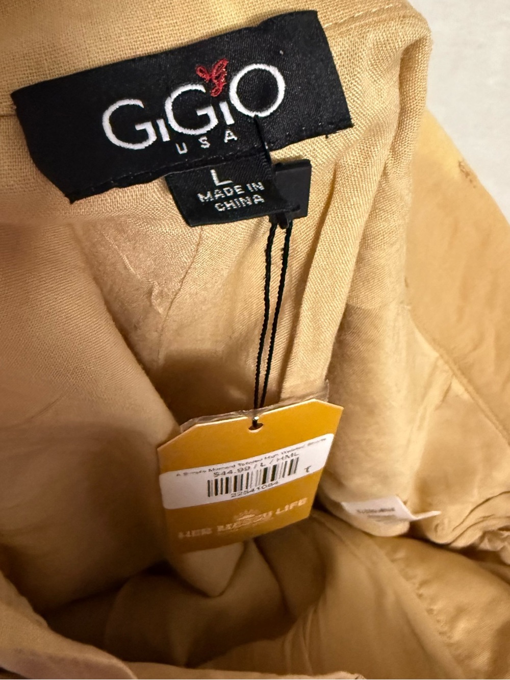 GIGIO USA Womens Large Tan Pleated Shorts High Waist Wide Leg NWT Pockets - Picture 4 of 9